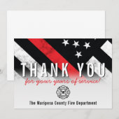 Roodlijnvlag voor brandweercabine Jubileum Bedankkaart (Voorkant / Achterkant)