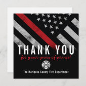 Roodlijnvlag voor brandweercabine Jubileum Bedankkaart (Voorkant / Achterkant)