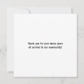 Roodlijnvlag voor brandweercabine Jubileum Bedankkaart (Achterkant)