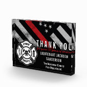 Roodlijnvlag voor brandweercabine Jubileum Fotoblokken (Rechts)