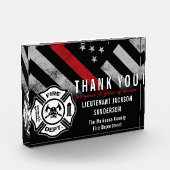 Roodlijnvlag voor brandweercabine Jubileum Fotoblokken (Links)