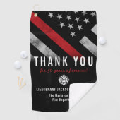 Roodlijnvlag voor brandweercabine Jubileum Golfhanddoek (Insitu)