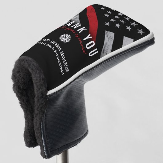 Roodlijnvlag voor brandweercabine Jubileum Golfheadcover (3/4 voorkant)