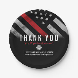 Roodlijnvlag voor brandweercabine Jubileum Papieren Bordje