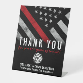 Roodlijnvlag voor brandweercabine Jubileum Reclamebord Met Voetstuk