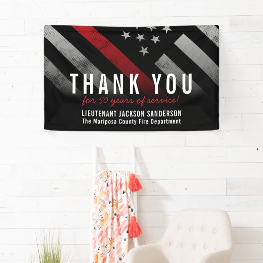 Roodlijnvlag voor brandweercabine Jubileum Spandoek (Insitu)