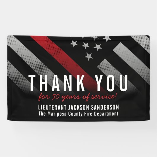 Roodlijnvlag voor brandweercabine Jubileum Spandoek (Horizontaal)