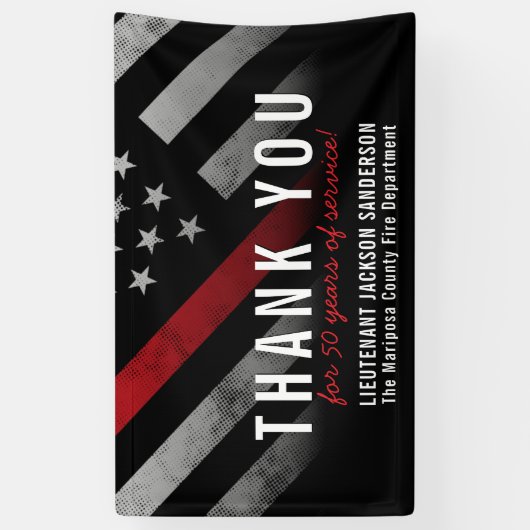 Roodlijnvlag voor brandweercabine Jubileum Spandoek (Verticaal)