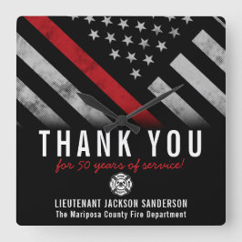 Roodlijnvlag voor brandweercabine Jubileum Vierkante Klok