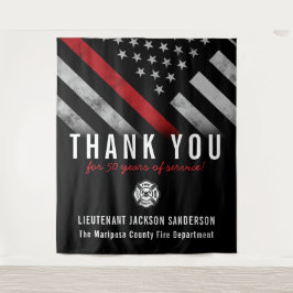 Roodlijnvlag voor brandweercabine Jubileum Wandkleed