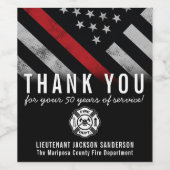 Roodlijnvlag voor brandweercabine Jubileum Wijn Etiket (Enkel label)