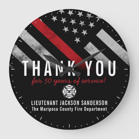 Roodlijnvlag voor Jubileum voor brandweer Grote Klok (Voorkant)