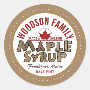 Roodmakreel Embleem Maple Syrup Editable Label