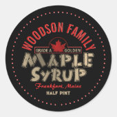 Roodmakreel Embleem Maple Syrup Editable Label (Voorkant)