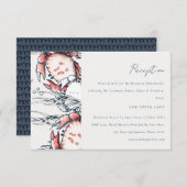 Roodmarine onderwaterkrab kustbruiloft informatiekaartje (Voorkant / Achterkant)