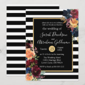 Roodmarinevrouw rond zwarte en witte strepen kaart (Voorkant / Achterkant)