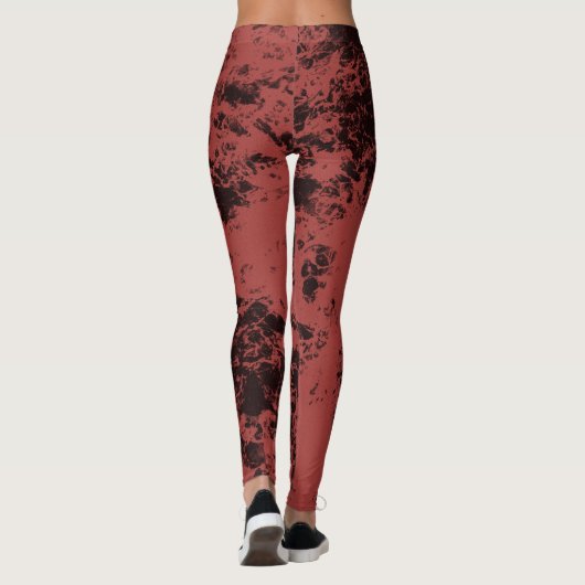 Roodmarmertextuur van terracotta leggings (Achterkant)