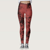 Roodmarmertextuur van terracotta leggings (Voorkant)