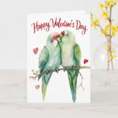 Roodmaskerparkieten Verliefd Kaart (Gele Bloem)