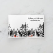 Roodmels in de bosbouw met prettige kerstdagen feestdagen kaart (Binnen)