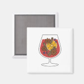 Roodmoer-wijn-xmas tekening magneet (Voorkant / Achterkant)