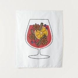 Roodmoer-wijn-xmas tekening wandkleed