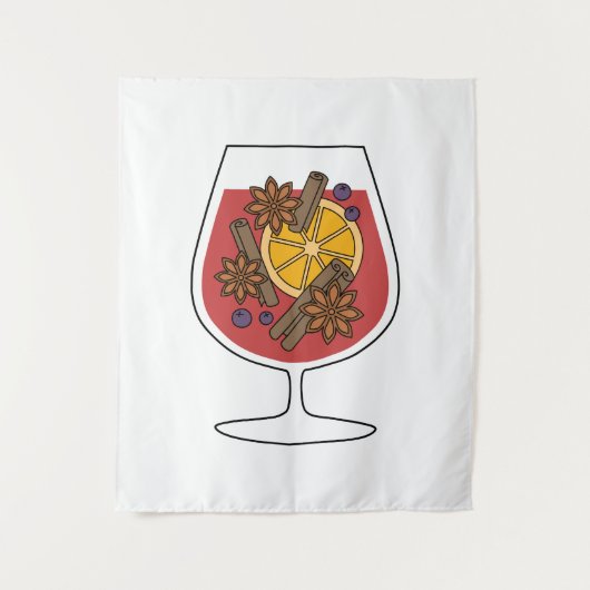 Roodmoer-wijn-xmas tekening wandkleed (Voorkant)