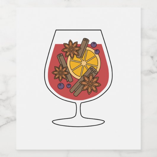 Roodmoer-wijn-xmas tekening wijn etiket (Enkel label)