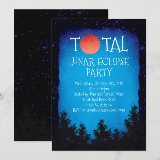 Roodmoonpartij in Lunar Eclipse Kaart (Voorkant / Achterkant)