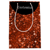 Roodmozaïekpatroon met mousserende rode tas medium cadeauzakje (Voorkant)