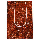 Roodmozaïekpatroon met mousserende rode tas medium cadeauzakje (Achterkant)