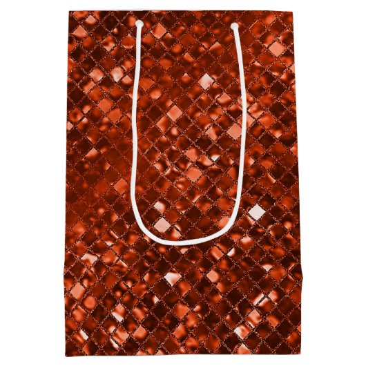 Roodmozaïekpatroon met mousserende rode tas medium cadeauzakje (Achterkant)