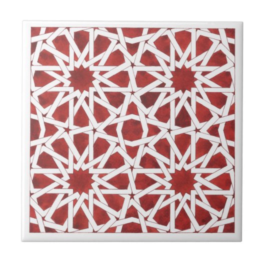 Roodmozaïektegel van Marokko Tegeltje (Voorkant)