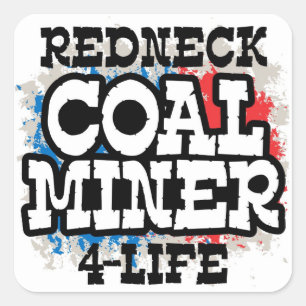 ROODNECK KOLENMijnwerker Vierkante Sticker