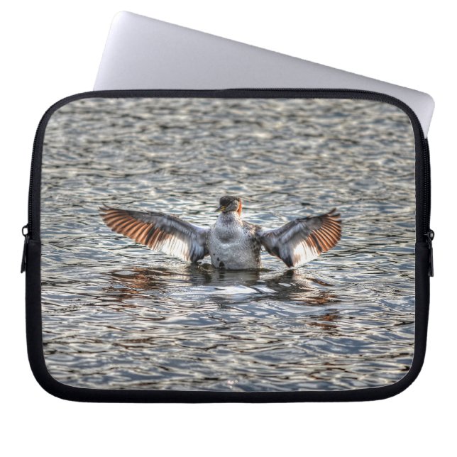 Roodnekkige Grebe voor wilde dieren en vogelliefhe Laptop Sleeve (Voorkant)