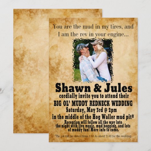 Roodnekweddenschappen Uitnodiging tot herroeping (Voorkant / Achterkant)