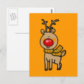 Roodneus rendier briefkaart (Voorkant / Achterkant)