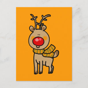 Roodneus rendier briefkaart