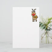 Roodneus rendier briefpapier (Staand voorkant)