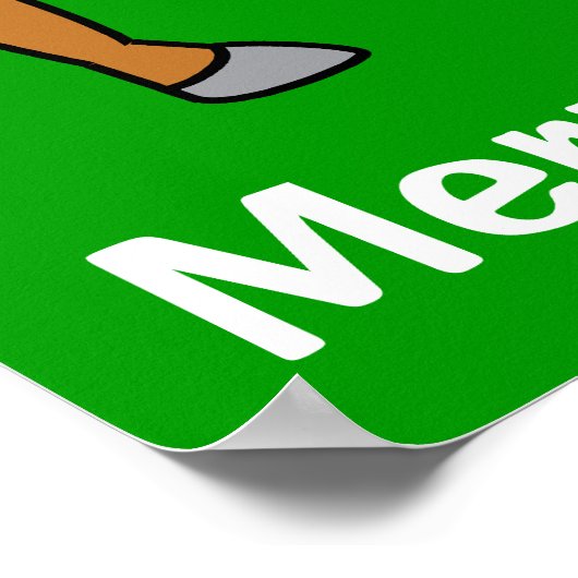 Roodneus rendier poster (Hoek)