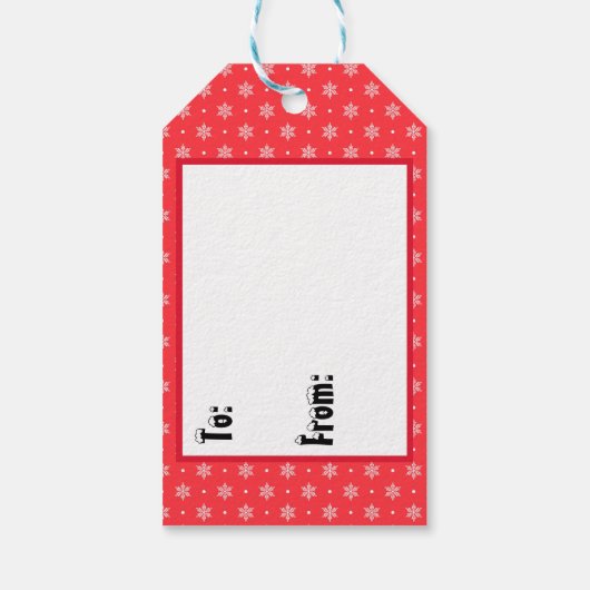 Roodneus rendiertje cadeaulabel (Achterkant)