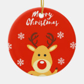 Roodneusdeerb Keramisch Ornament (Voorkant)