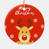 Roodneusdeerb Keramisch Ornament (Achterkant)