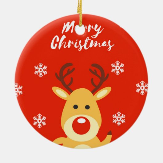 Roodneusdeerb Keramisch Ornament (Achterkant)