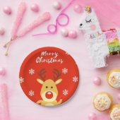 Roodneusdeerb Papieren Bordje (Feest)