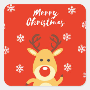 Roodneusdeerb Vierkante Sticker