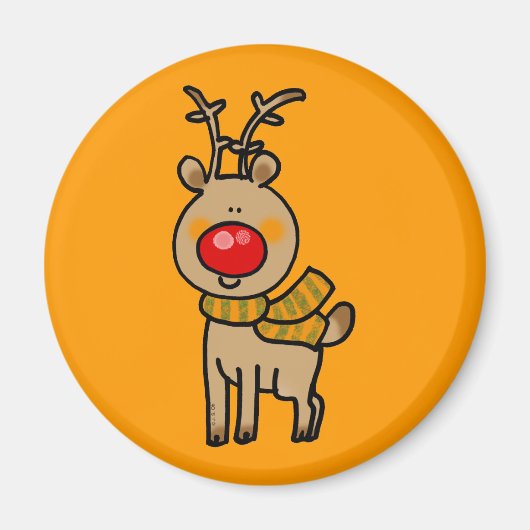 Roodneusrendier Magneet (Voorkant)
