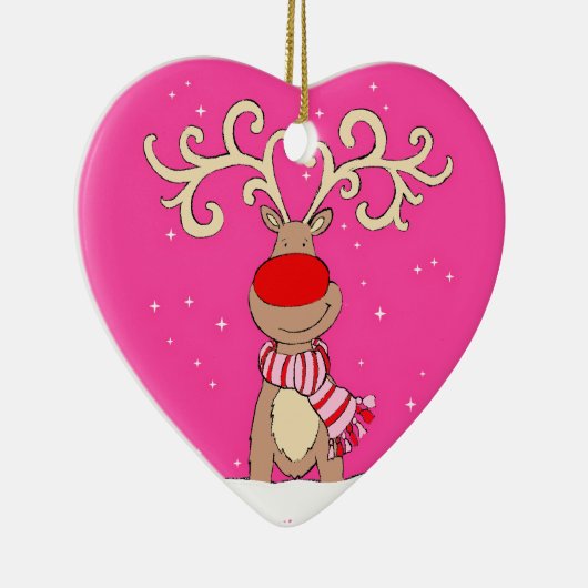 Roodneusrendier rood & roze ornament (Rechts)