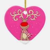 Roodneusrendier rood & roze ornament (Voorkant)