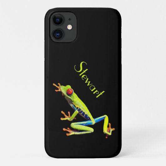Roodogige Geschilderde Boomkikker met Naam Case-Mate iPhone Case (Achterkant)